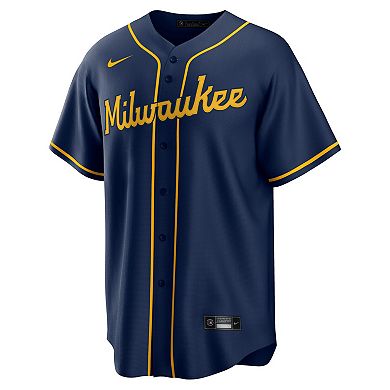 Men's Nike Christian Yelich Navy Milwaukee Brewers Alternate Replica Player Jersey