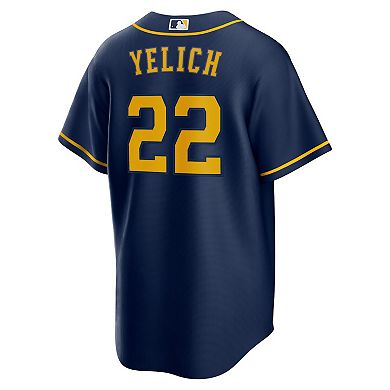 Men's Nike Christian Yelich Navy Milwaukee Brewers Alternate Replica ...