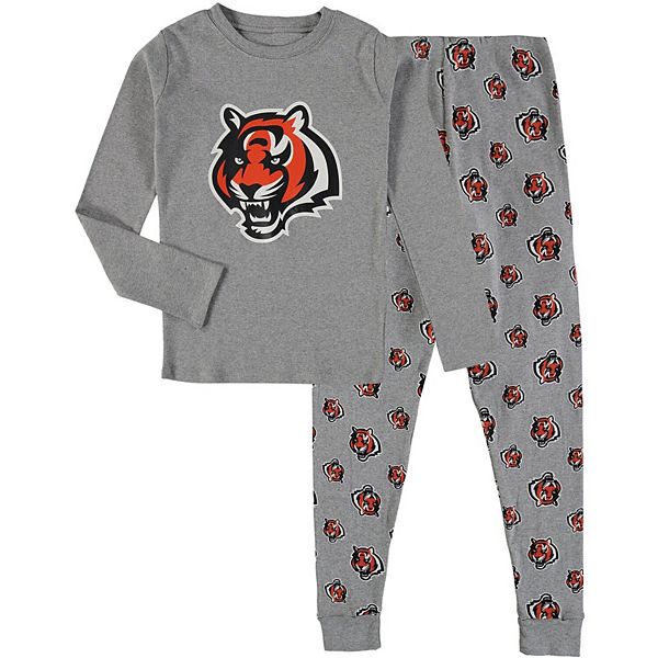 Youth Heathered Gray Cincinnati Bengals Long Sleeve TShirt & Pants