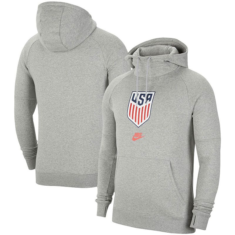 UPC 193654601768 product image for Men's Nike Gray US Soccer Fleece Pullover Hoodie, Size: 2XL, Grey | upcitemdb.com