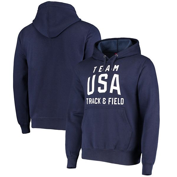 Men's Navy USA Track & Field Bold Training Pullover Hoodie