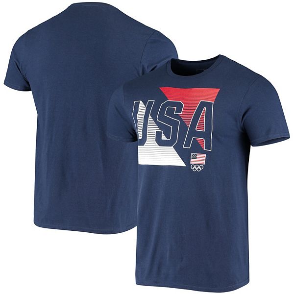 Men's Navy Team USA Diagonal By Line Play T-Shirt