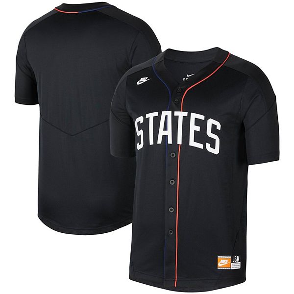 Men's Nike Black US Soccer Baseball Button-Up Jersey