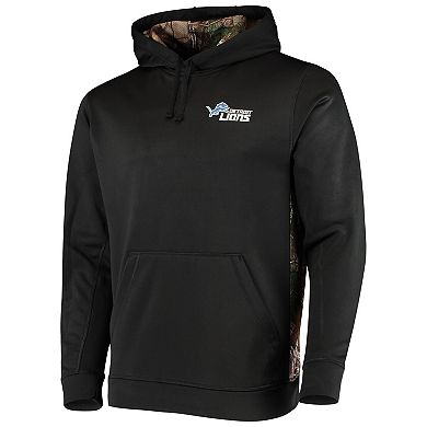 Men's Dunbrooke Black/Realtree Camo Detroit Lions Logo Ranger Pullover Hoodie