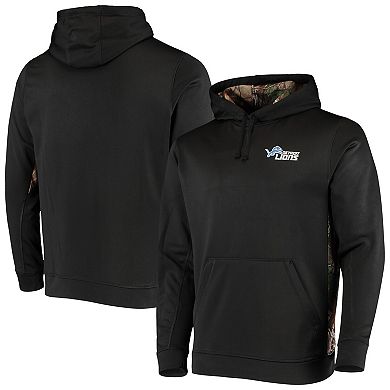 Men's Dunbrooke Black/Realtree Camo Detroit Lions Logo Ranger Pullover Hoodie