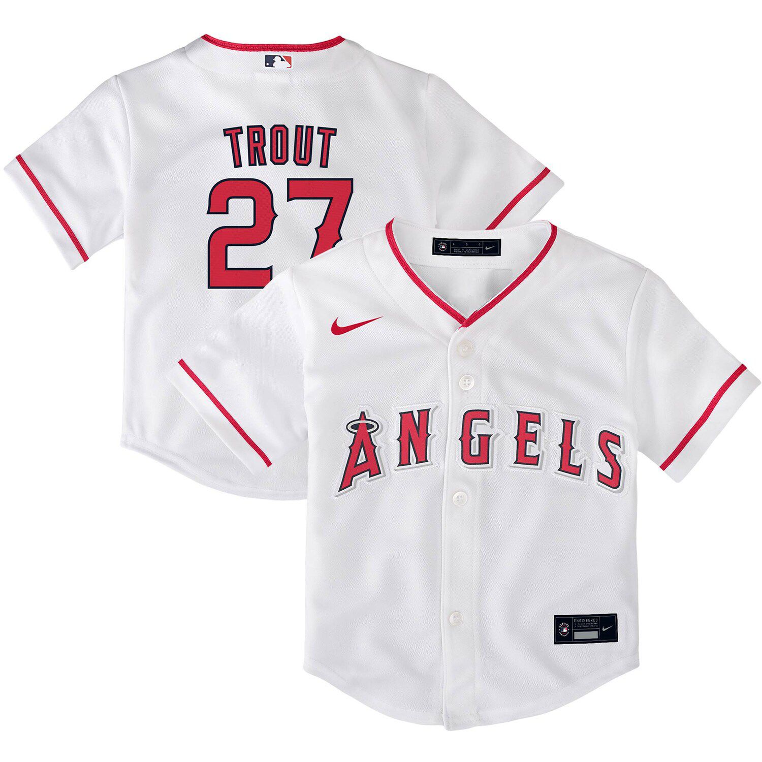 Men's Nike Mike Trout Cream Los Angeles Angels 2022 City Connect Replica Player Jersey Size: 4XL