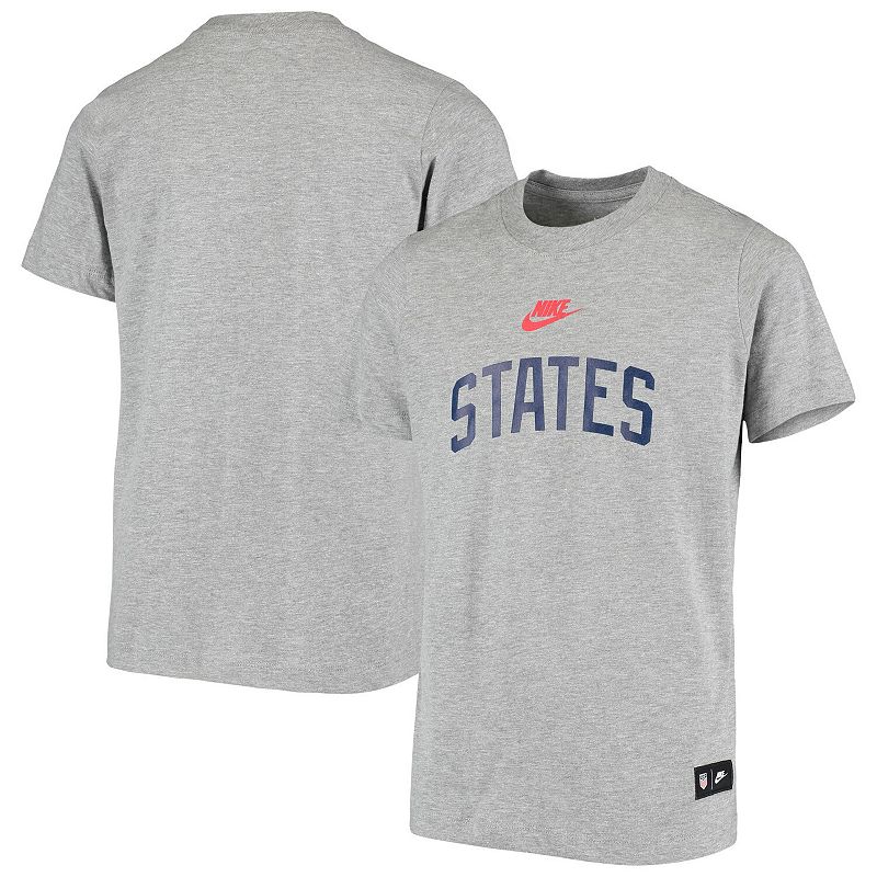 UPC 193656389039 product image for Youth Nike Heather Gray US Soccer States T-Shirt, Boy's, Size: YTH Medium, Grey | upcitemdb.com