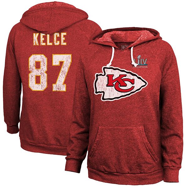 Women's NFL Pro Line by Fanatics Branded Patrick Mahomes Red Kansas City  Chiefs Super Bowl LIV Bound Halfback Player Name & Number Long Sleeve  V-Neck