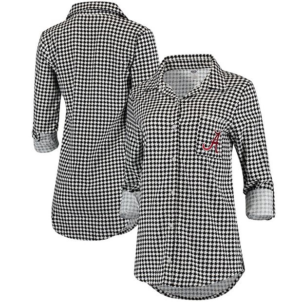 Women's Concepts Sport Houndstooth Alabama Crimson Tide Forge Rayon Flannel  Long Sleeve Button-Up Shirt