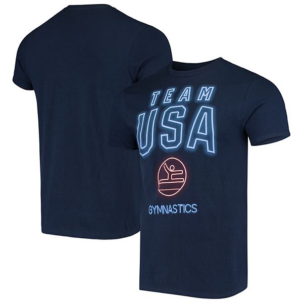 Men's Navy USA Gymnastics Neon Sportsman T-Shirt