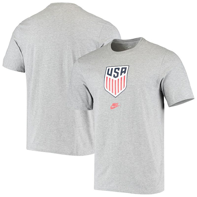 UPC 193657441910 product image for Men's Nike Gray US Soccer Evergreen Crest T-Shirt, Size: Medium, Grey | upcitemdb.com