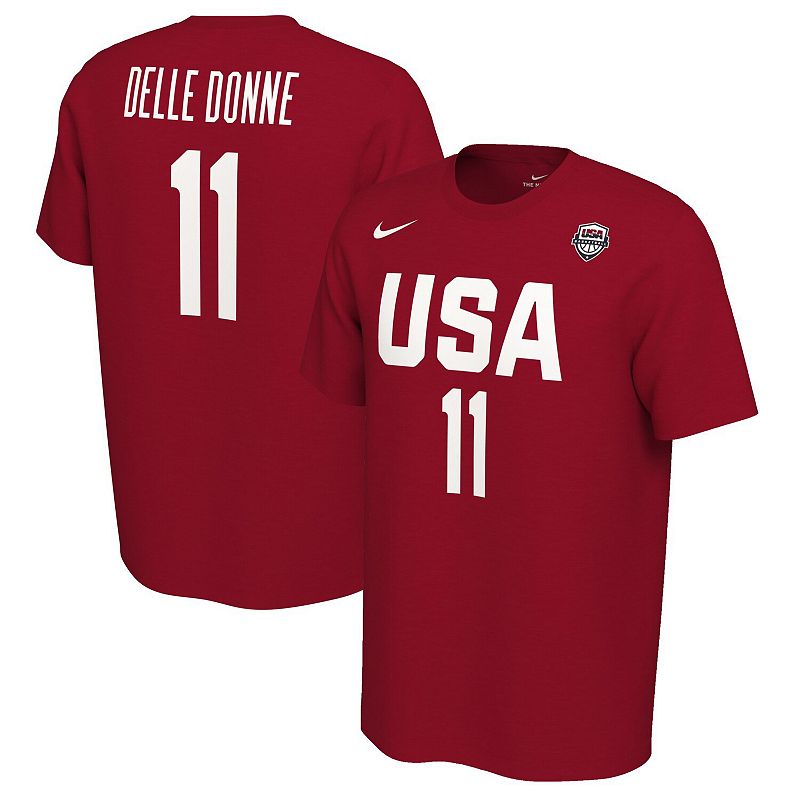 UPC 696869785563 product image for Men's Nike Elena Delle Donne Red Women's USA Basketball Name & Number T-Shirt, S | upcitemdb.com