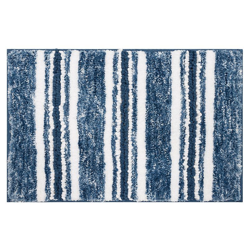 Sonoma Goods For Life Texture Striped Bath Rug, Dark Blue, 23X38