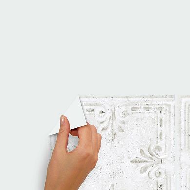 RoomMates White Tin Tile Backsplash P&S Giant DCL