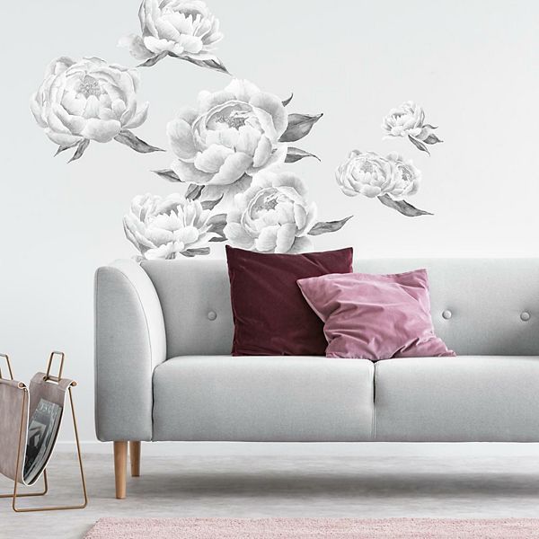 RoomMates Black Peonies Peel & Stick Giant Wall Decals