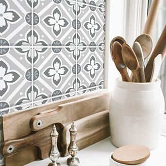RoomMates Galway Gray Tile Backsplash Peel & Stick Giant Decal