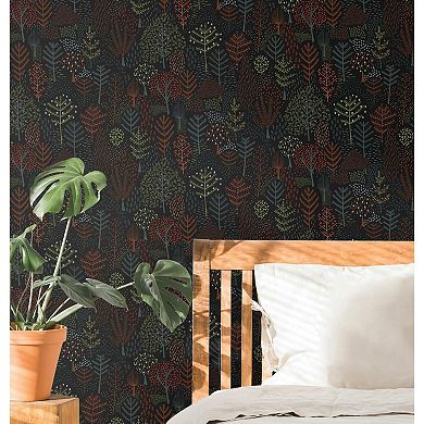 RoomMates Folklore Trees Peel & Stick Wallpaper