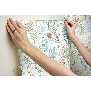 RoomMates Folklore Trees Peel & Stick Wallpaper