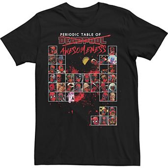 Big & Tall Marvel Deadpool Periodic Table Of Awesomeness Tee