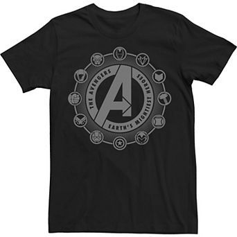 Big & Tall Marvel Avengers Character Circle Logos Tee