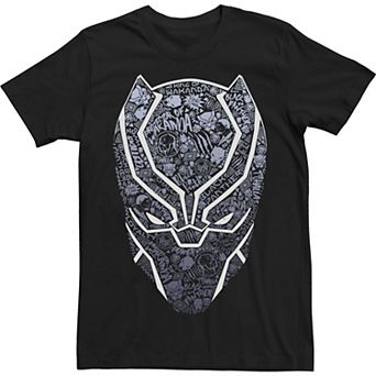 Big & Tall Marvel Black Panther Mask Build Up Fill Tee