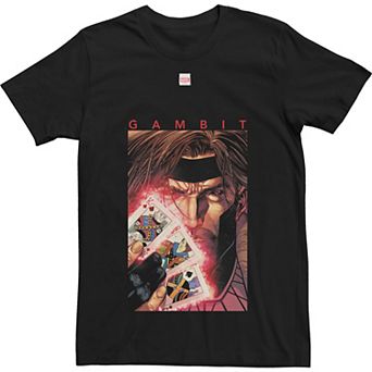 Big & Tall Marvel X-Men Gambit Glowing Cards Tee