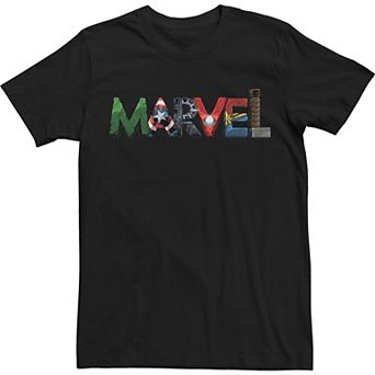 Big & Tall Marvel Avengers Character Text Portrait Tee