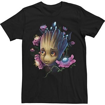 Big & Tall Marvel Guardians Of The Galaxy Groot Floral Portrait Tee