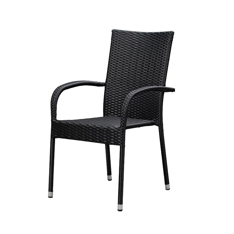 Patio Sense Morgan Indoor / Outdoor Arm Chair 4-piece Set, Black