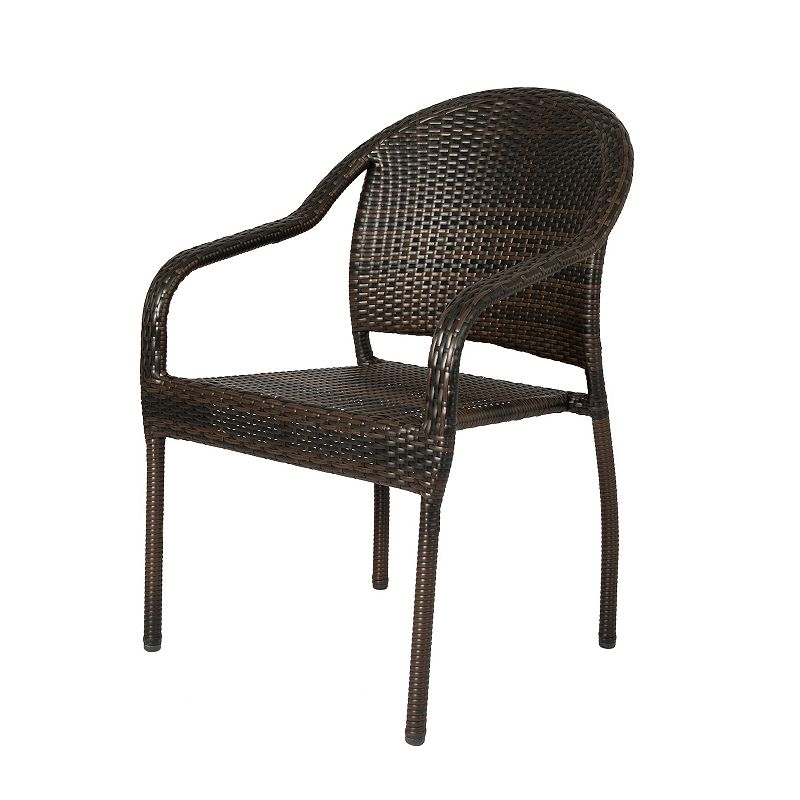 Patio Sense Rhodos Indoor / Outdoor Stacking Dining Chair 4-piece Set, Brow