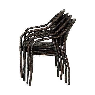 Patio Sense Rhodos Indoor / Outdoor Stacking Dining Chair 4-piece Set