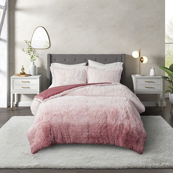 CosmoLiving by Cosmopolitan Cleo Ombre Shaggy Faux Fur Comforter Set