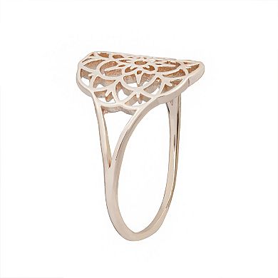 LC Lauren Conrad Rose Gold Tone Floral Filigree Ring