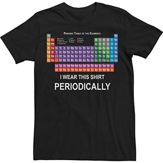 Big & Tall Periodic Table Of Elements Chemistry Humor Tee