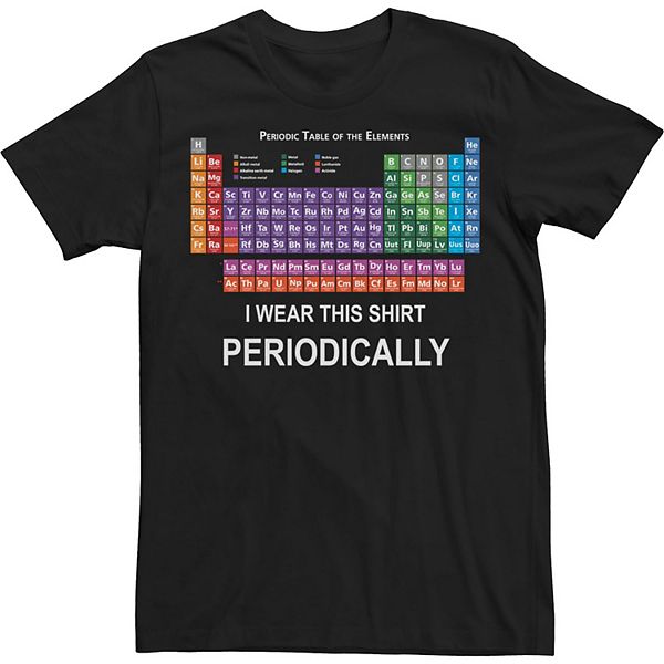 Big & Tall Periodic Table Of Elements Chemistry Humor Tee