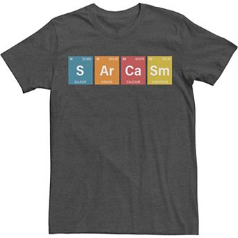 Big & Tall Sarcasm Elements of Humor Periodic Table Graphic Tee