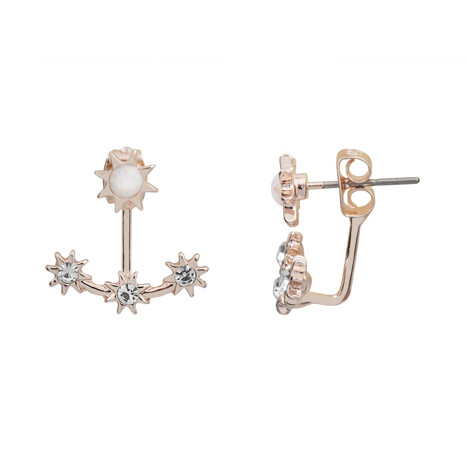 Image for LC Lauren Conrad Rose Gold Tone Star Drop Earrings at Kohl's.
