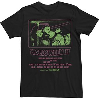 Big & Tall Halloween 2 Green Neon Poster Line Art Tee