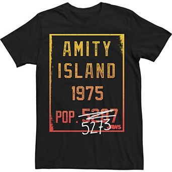 Big & Tall Jaws Population Boxed Up Text Tee