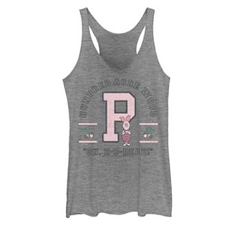 Disney's Winnie The Pooh Piglet Juniors' Collegiate Oh Dear Quote Tank Top