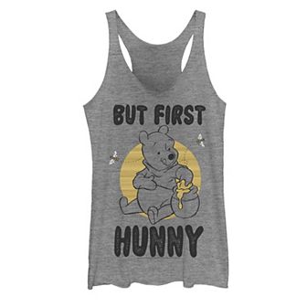 Disney's Winnie The Pooh But First Hunny, Honey Juniors' Tank Top
