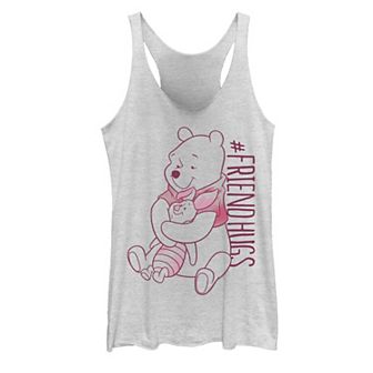 Disney's Winnie The Pooh Piglet Pooh Juniors' Friend Hugs Tank Top