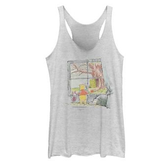 Disney's Winnie The Pooh Piglet And Pooh Window Sketch Juniors' Tank Top