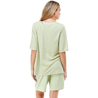 Women's Croft & Barrow® Rib Bermuda Pajama Shorts & Pajama Tee Set