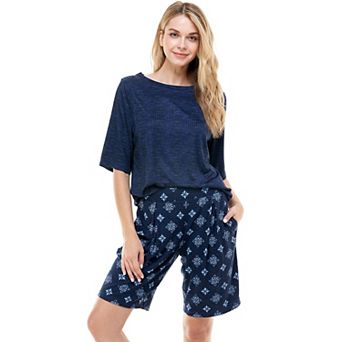 Women's Croft & Barrow® Rib Bermuda Pajama Shorts & Pajama Tee Set