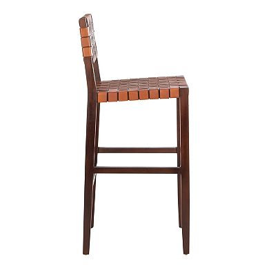 Safavieh Paxton Woven Leather Barstool