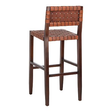 Safavieh Paxton Woven Leather Barstool