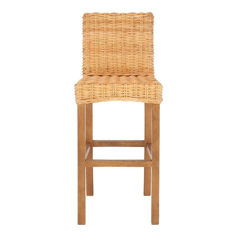 Safavieh Tobie Rattan Bar Stool, Beig/Green
