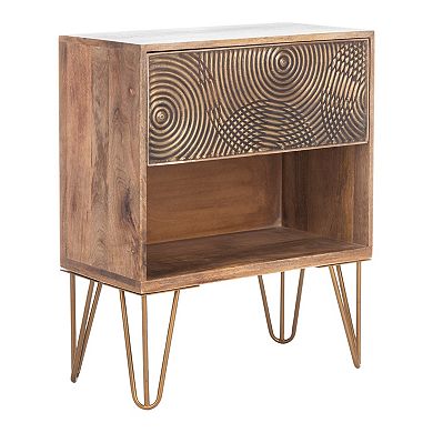 Safavieh Solene 1-Drawer Textured Nightstand 