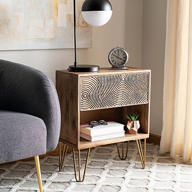 Safavieh Solene 1-Drawer Textured Nightstand